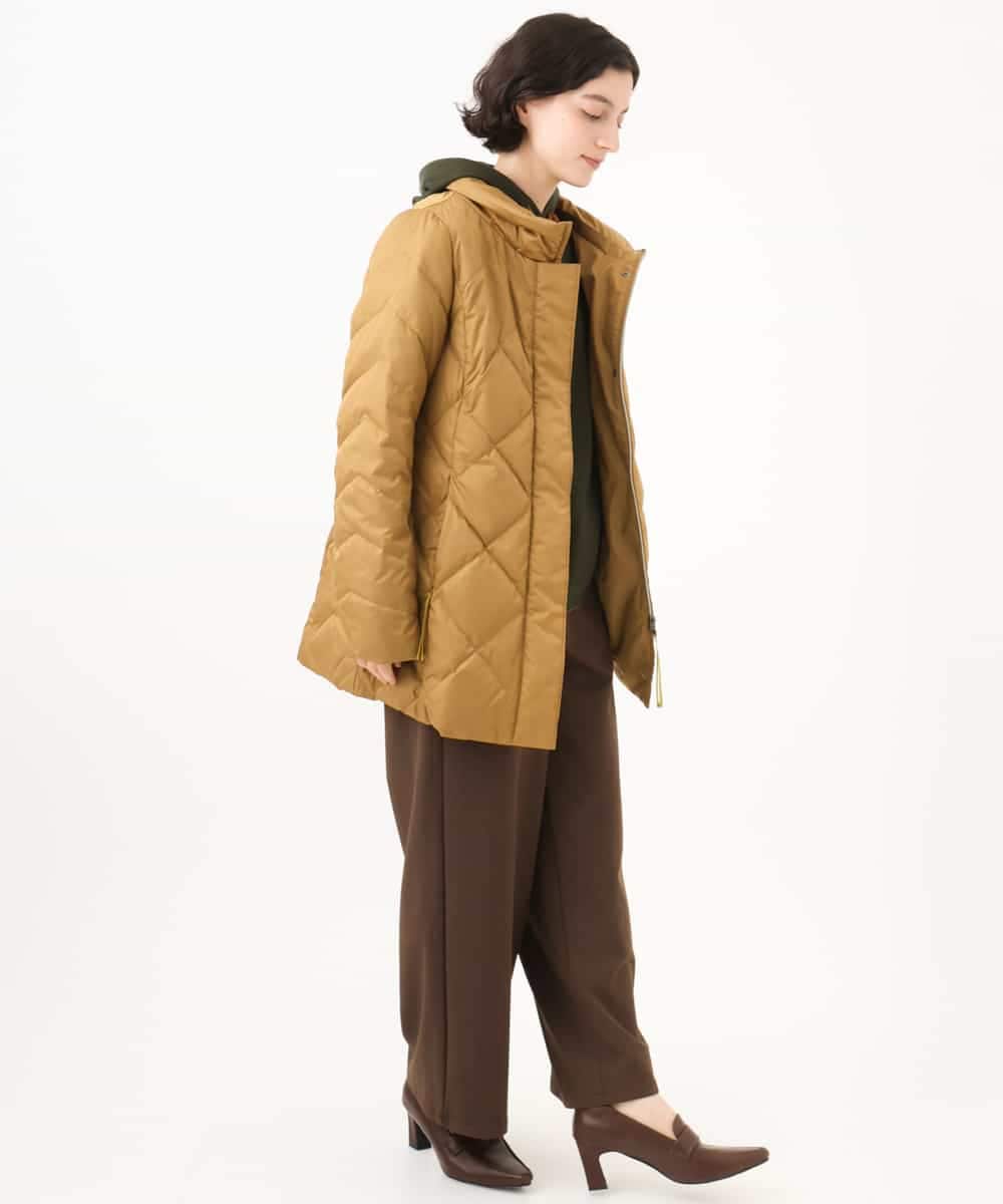 NHUAI86590 GIANNI LO GIUDICE(小さいサイズ)(メゾン ドゥ サンク) サテンリッチタフタダウンコート アイボリー
