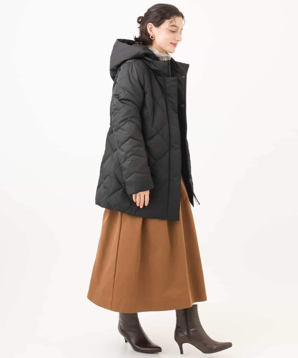 NHUAI86590 GIANNI LO GIUDICE(小さいサイズ)(メゾン ドゥ サンク) サテンリッチタフタダウンコート アイボリー