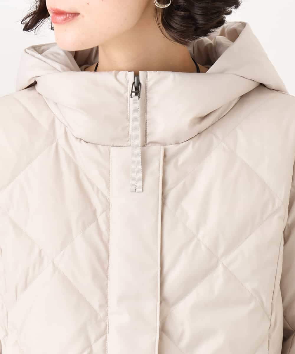 NHUAI86590 GIANNI LO GIUDICE(小さいサイズ)(メゾン ドゥ サンク) サテンリッチタフタダウンコート アイボリー