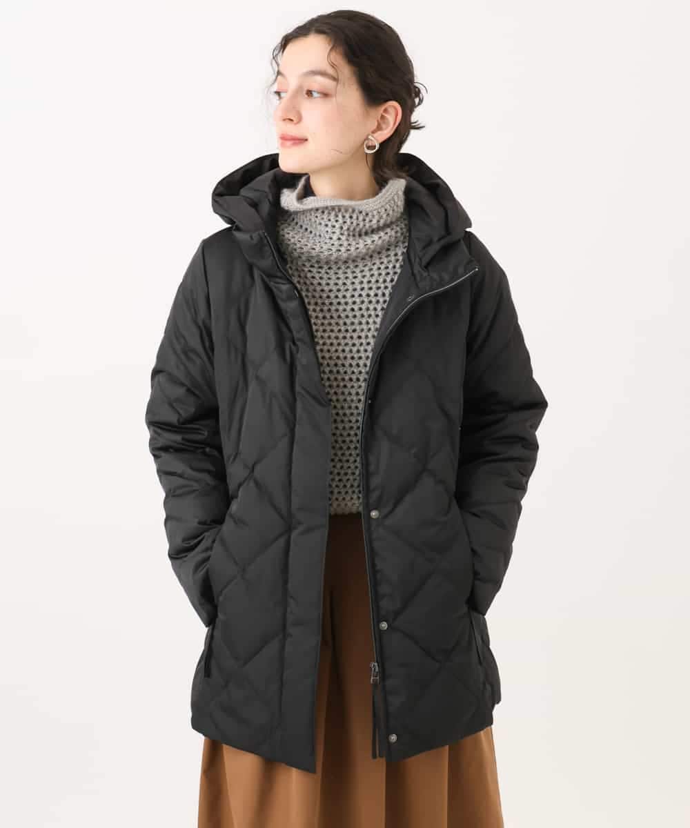 NHUAI86590 GIANNI LO GIUDICE(小さいサイズ)(メゾン ドゥ サンク) サテンリッチタフタダウンコート ブラック