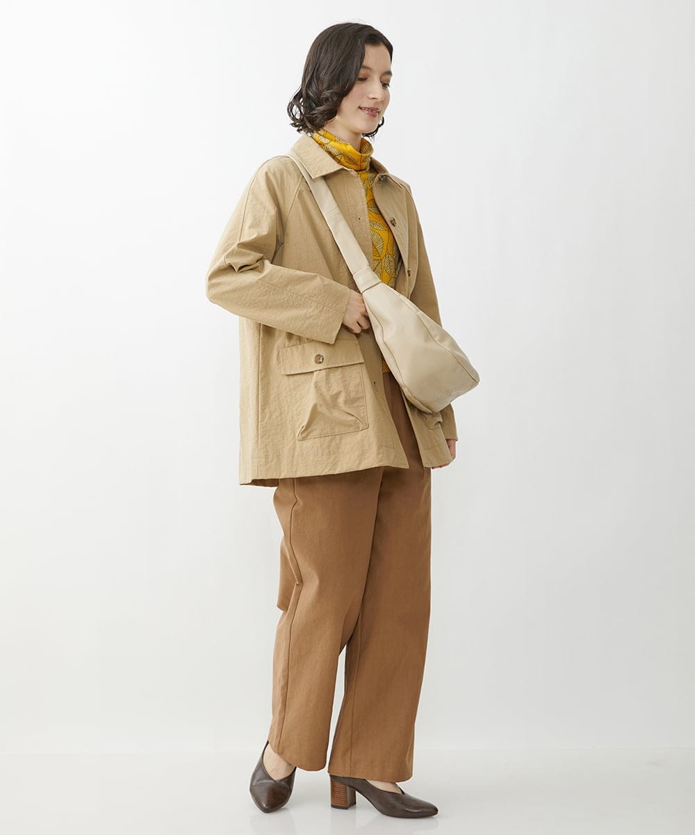 NHUAV40360 GIANNI LO GIUDICE(小さいサイズ)(メゾン ドゥ サンク) ナイロンタスランオックスジャケットコート ベージュ