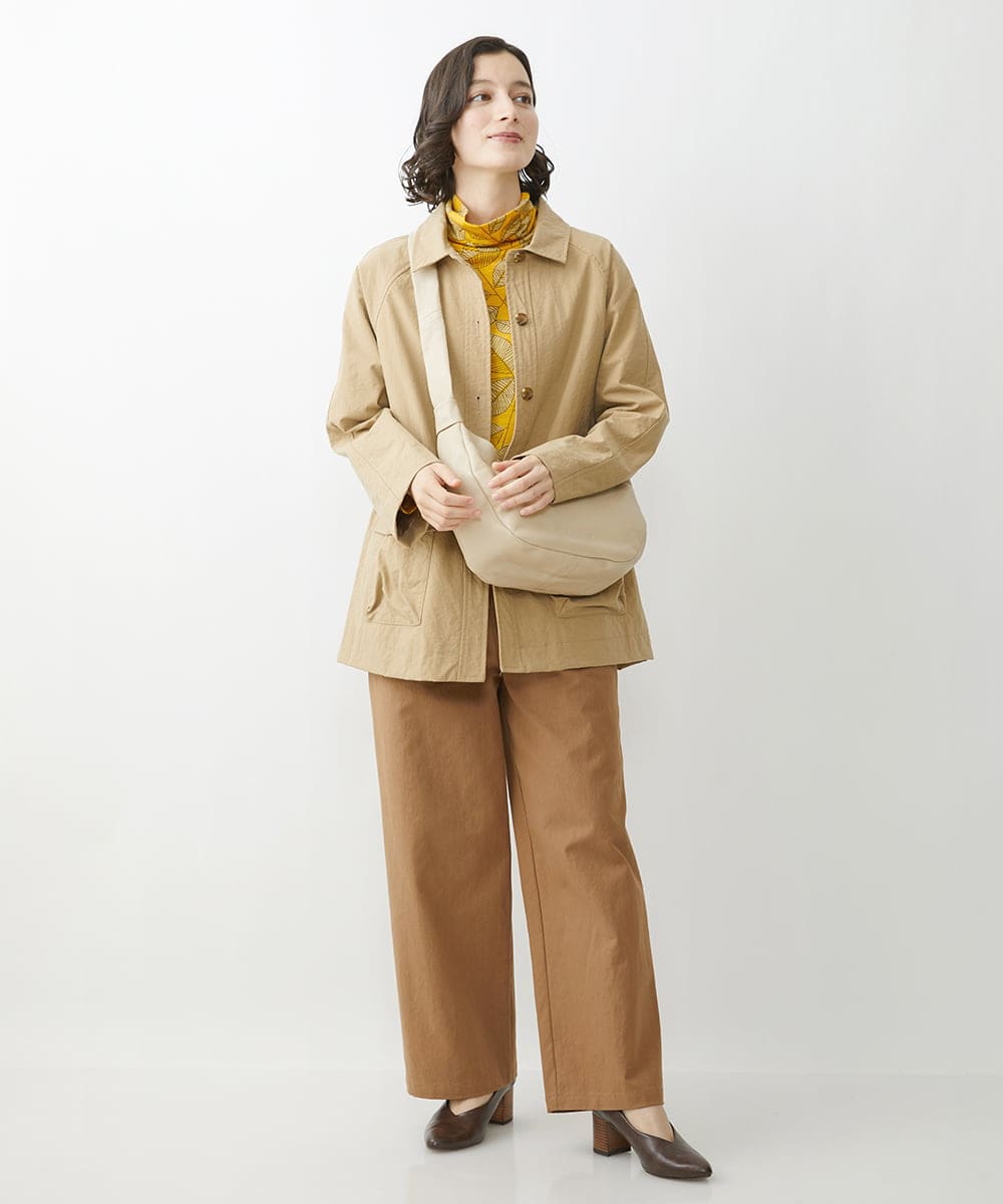 NHUAV40360 GIANNI LO GIUDICE(小さいサイズ)(メゾン ドゥ サンク) ナイロンタスランオックスジャケットコート ベージュ