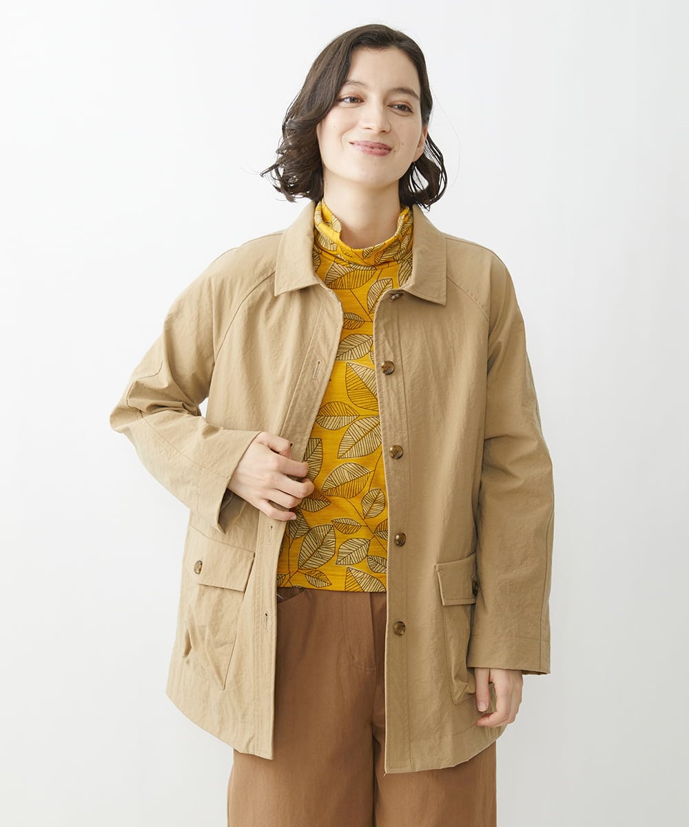 NHUAV40360 GIANNI LO GIUDICE(小さいサイズ)(メゾン ドゥ サンク) ナイロンタスランオックスジャケットコート ベージュ