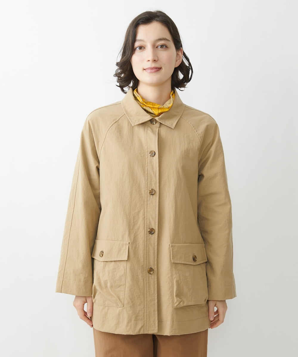 NHUAV40360 GIANNI LO GIUDICE(小さいサイズ)(メゾン ドゥ サンク) ナイロンタスランオックスジャケットコート ベージュ