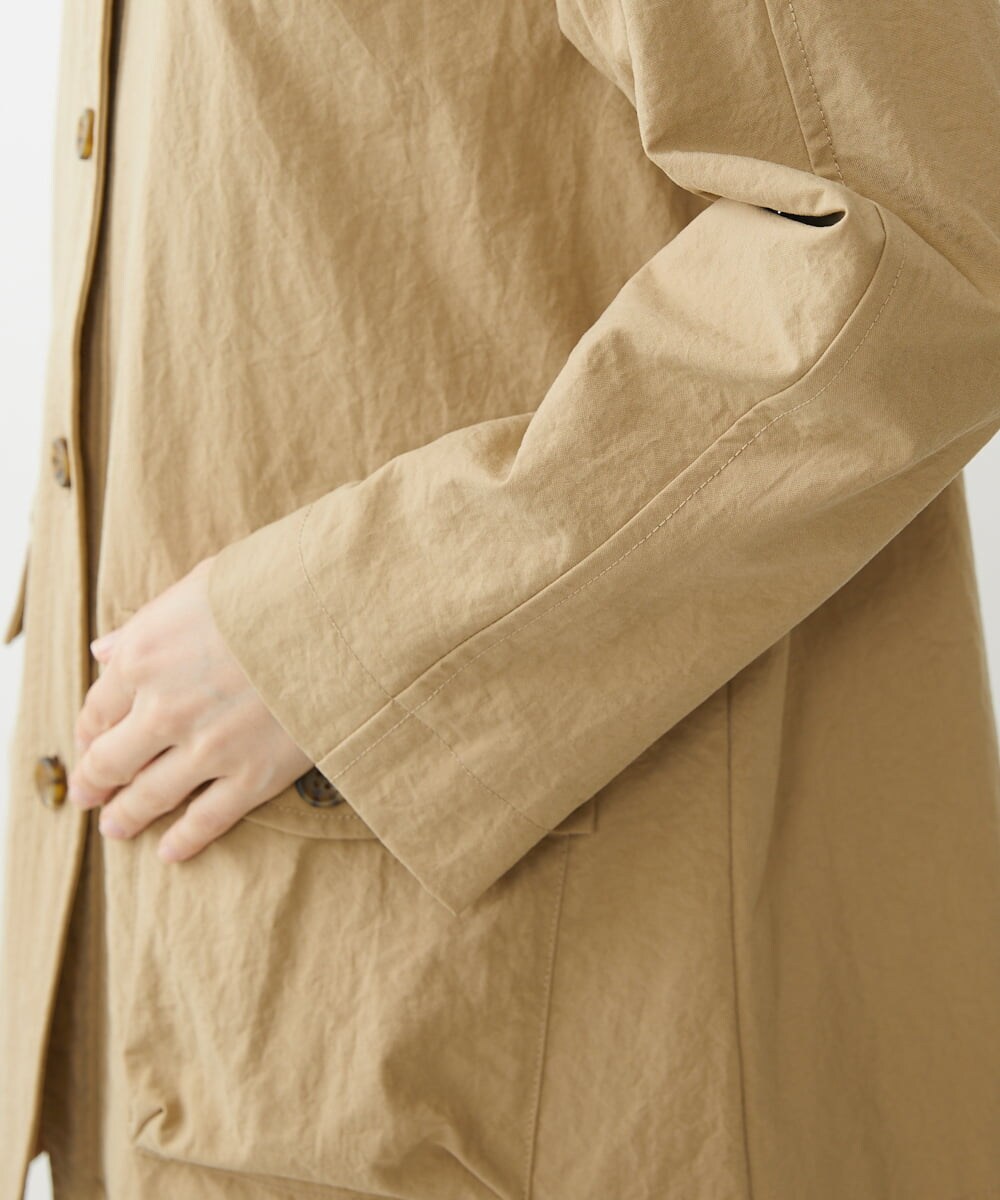 NHUAV40360 GIANNI LO GIUDICE(小さいサイズ)(メゾン ドゥ サンク) ナイロンタスランオックスジャケットコート ベージュ