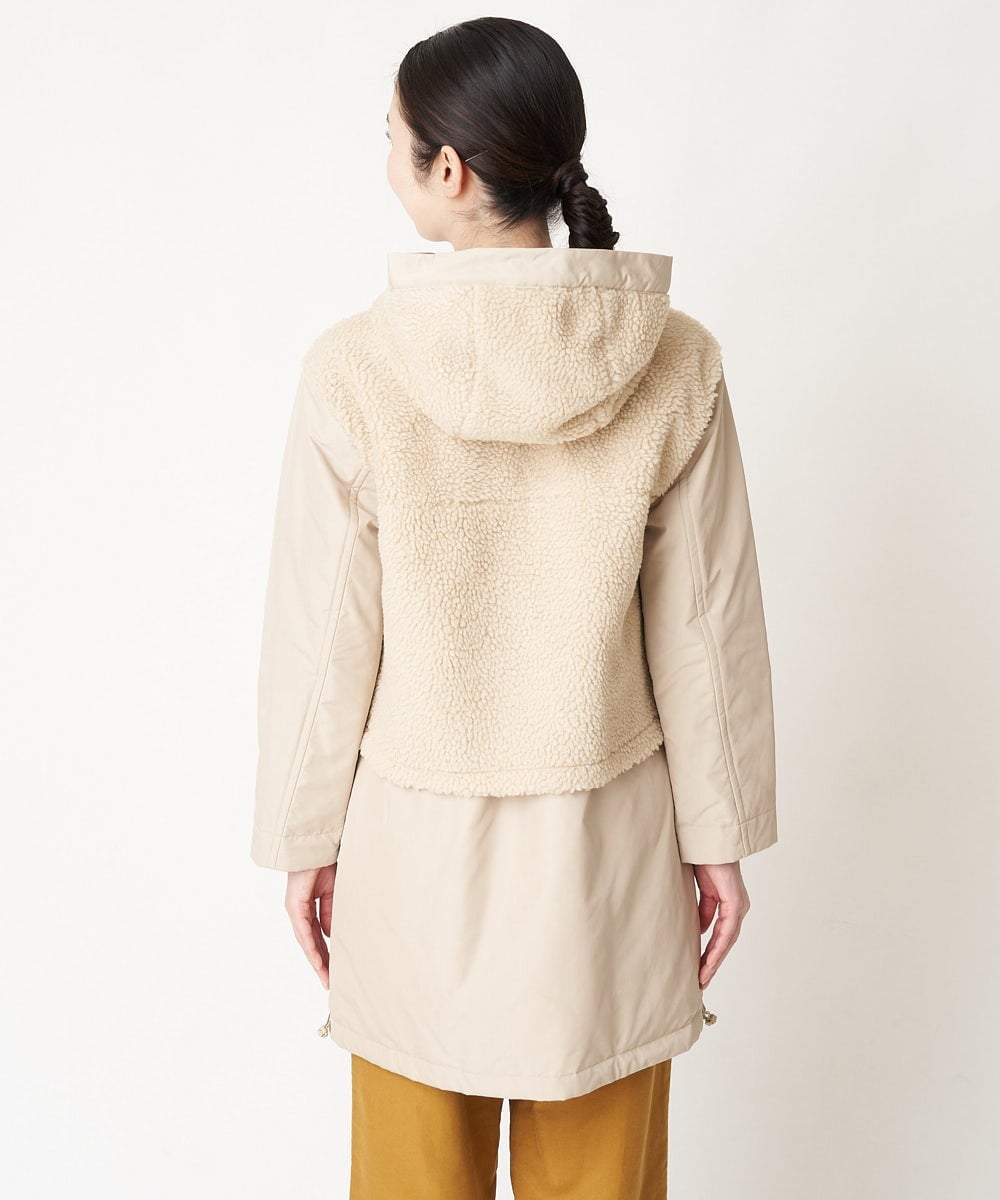 NHUAW13490 GIANNI LO GIUDICE(小さいサイズ)(メゾン ドゥ サンク) [リバーシブル]メモリッシュタッサーボアコート ライトベージュ
