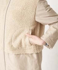 NHUAW13490 GIANNI LO GIUDICE(小さいサイズ)(メゾン ドゥ サンク) [リバーシブル]メモリッシュタッサーボアコート ライトベージュ