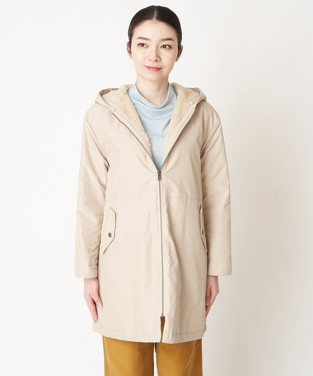 NHUAW13490 GIANNI LO GIUDICE(小さいサイズ)(メゾン ドゥ サンク) [リバーシブル]メモリッシュタッサーボアコート ライトベージュ