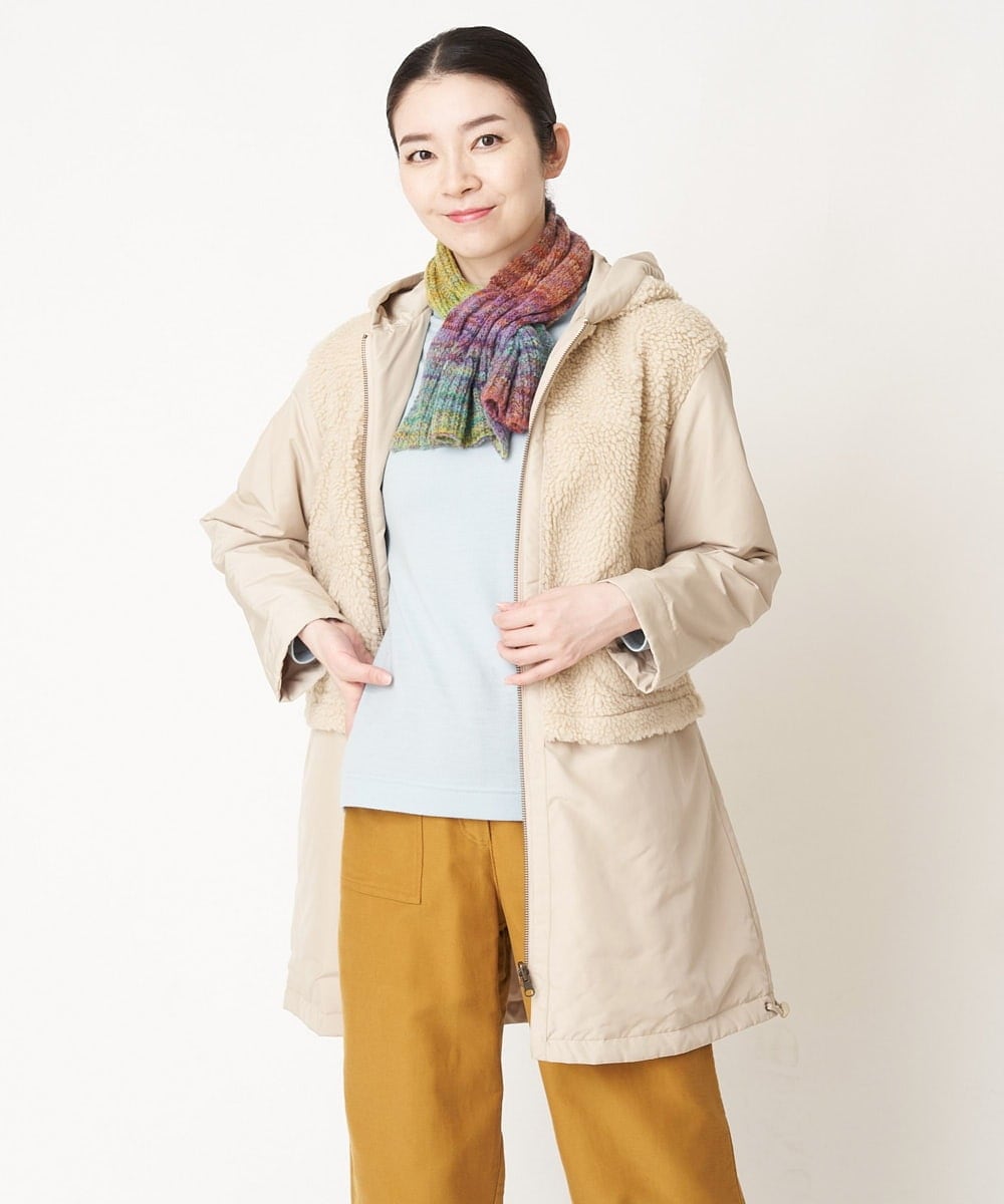 NHUAW13490 GIANNI LO GIUDICE(小さいサイズ)(メゾン ドゥ サンク) [リバーシブル]メモリッシュタッサーボアコート ライトベージュ