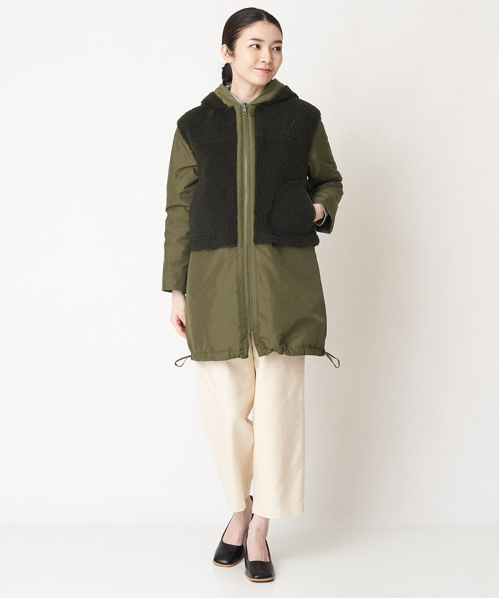 NHUAW13490 GIANNI LO GIUDICE(小さいサイズ)(メゾン ドゥ サンク) [リバーシブル]メモリッシュタッサーボアコート ライトベージュ