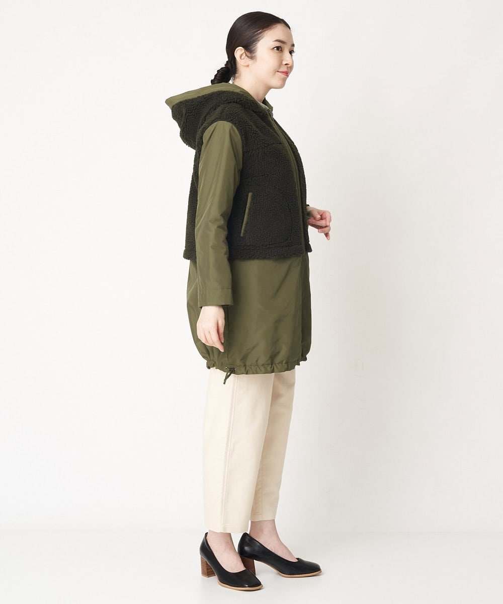 NHUAW13490 GIANNI LO GIUDICE(小さいサイズ)(メゾン ドゥ サンク) [リバーシブル]メモリッシュタッサーボアコート ライトベージュ