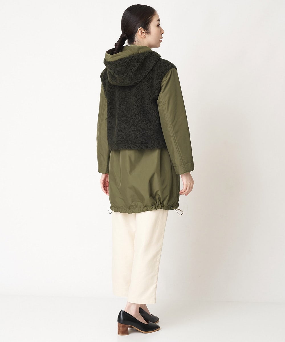 NHUAW13490 GIANNI LO GIUDICE(小さいサイズ)(メゾン ドゥ サンク) [リバーシブル]メモリッシュタッサーボアコート ライトベージュ
