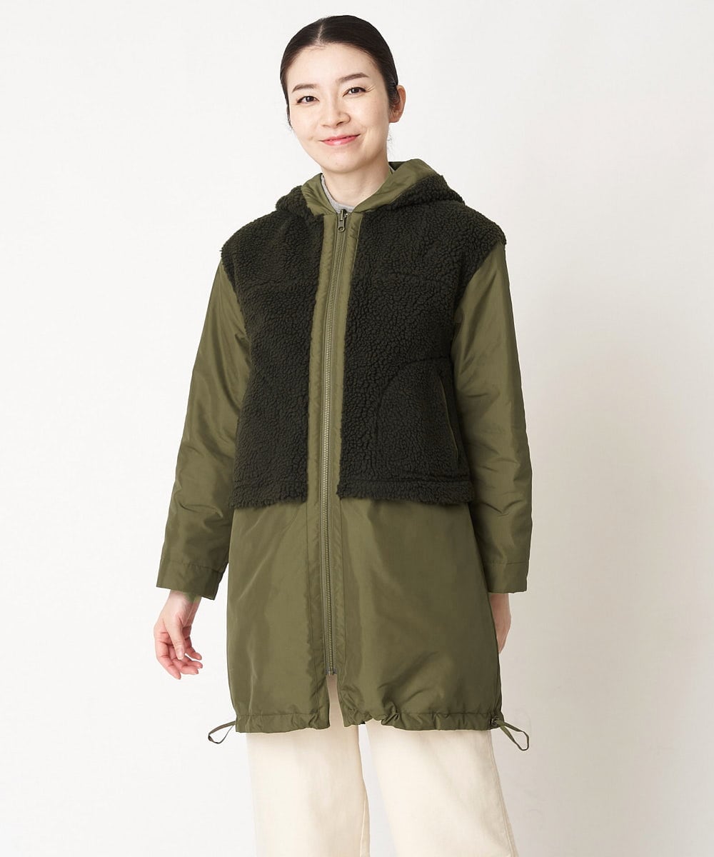 NHUAW13490 GIANNI LO GIUDICE(小さいサイズ)(メゾン ドゥ サンク) [リバーシブル]メモリッシュタッサーボアコート ライトベージュ