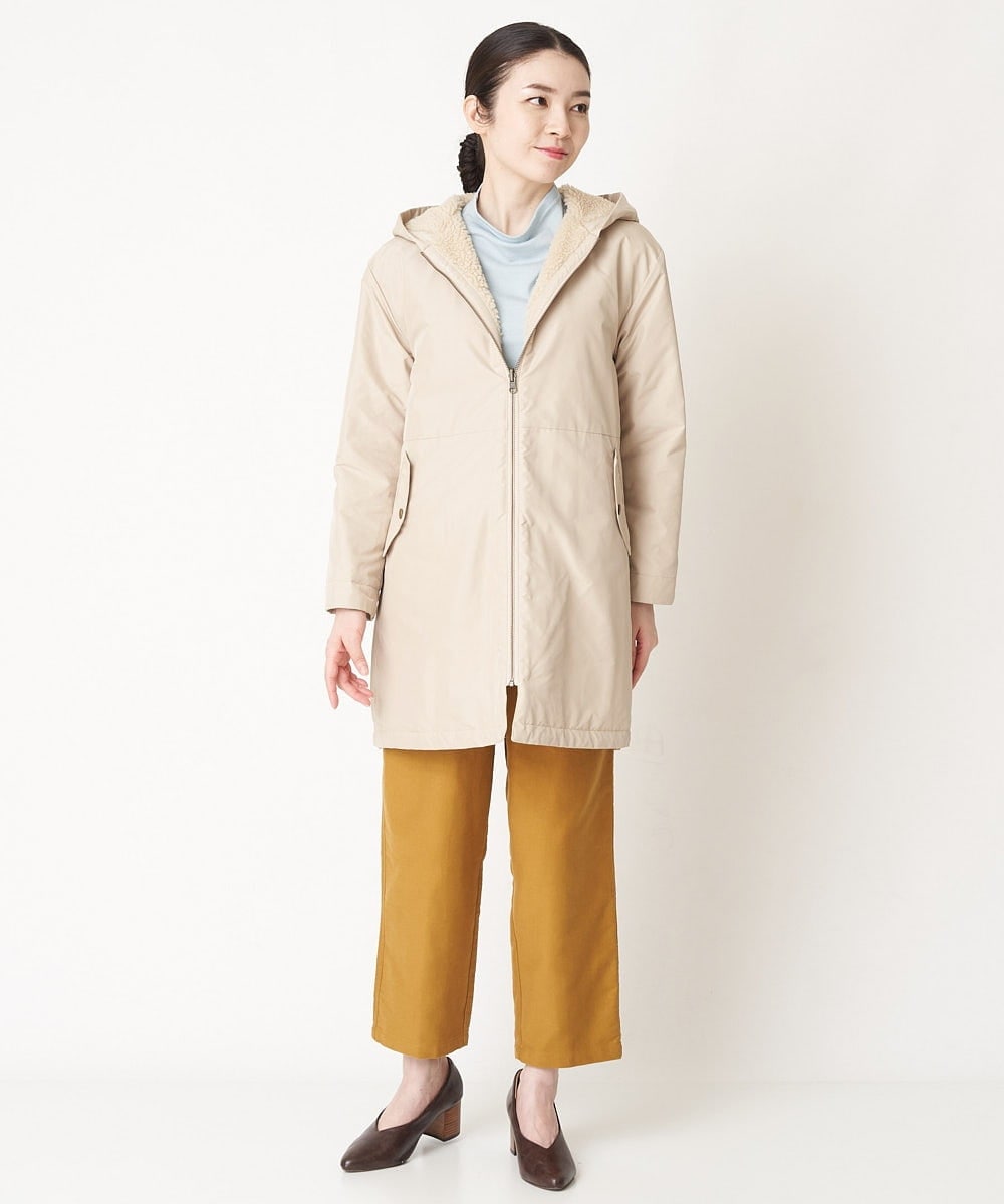 NHUAW13490 GIANNI LO GIUDICE(小さいサイズ)(メゾン ドゥ サンク) [リバーシブル]メモリッシュタッサーボアコート ライトベージュ