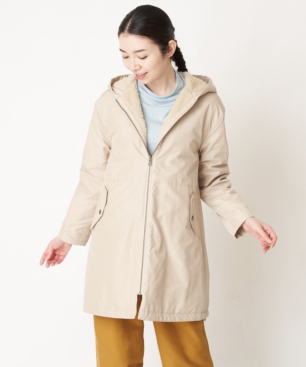 NHUAW13490 GIANNI LO GIUDICE(小さいサイズ)(メゾン ドゥ サンク) [リバーシブル]メモリッシュタッサーボアコート ライトベージュ