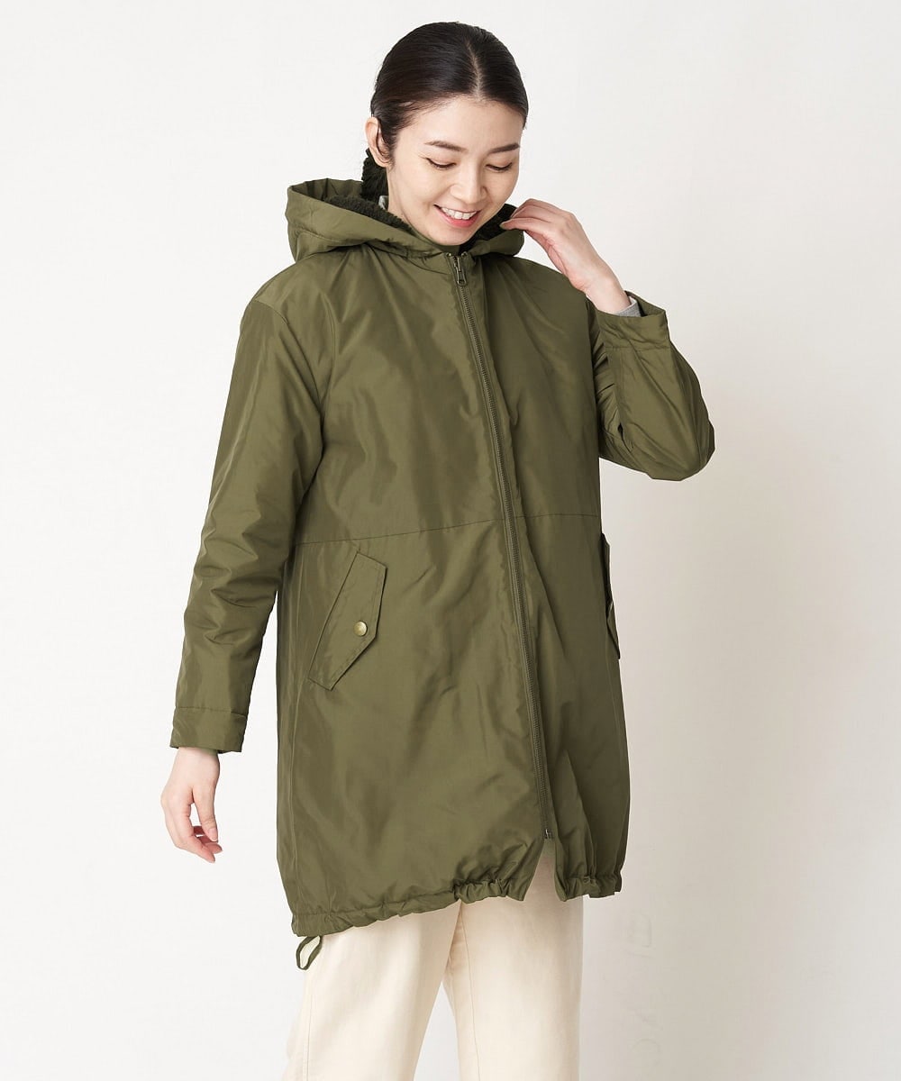 NHUAW13490 GIANNI LO GIUDICE(小さいサイズ)(メゾン ドゥ サンク) [リバーシブル]メモリッシュタッサーボアコート ライトベージュ
