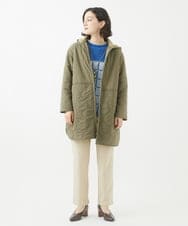 NHUCA02360 GIANNI LO GIUDICE(小さいサイズ)(メゾン ドゥ サンク) ツートンヒョウタン柄ボアキルトコート カーキ