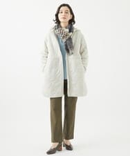 NHUCA02360 GIANNI LO GIUDICE(小さいサイズ)(メゾン ドゥ サンク) ツートンヒョウタン柄ボアキルトコート カーキ