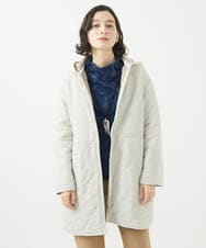 NHUCA02360 GIANNI LO GIUDICE(小さいサイズ)(メゾン ドゥ サンク) ツートンヒョウタン柄ボアキルトコート カーキ