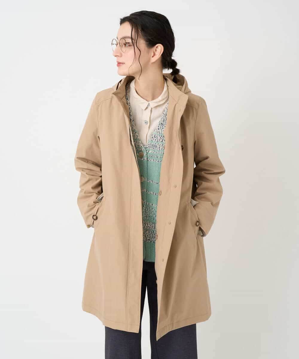 NHUCF80490 GIANNI LO GIUDICE(小さいサイズ)(メゾン ドゥ サンク) ライナー付きテトロンストレッチコート ベージュ