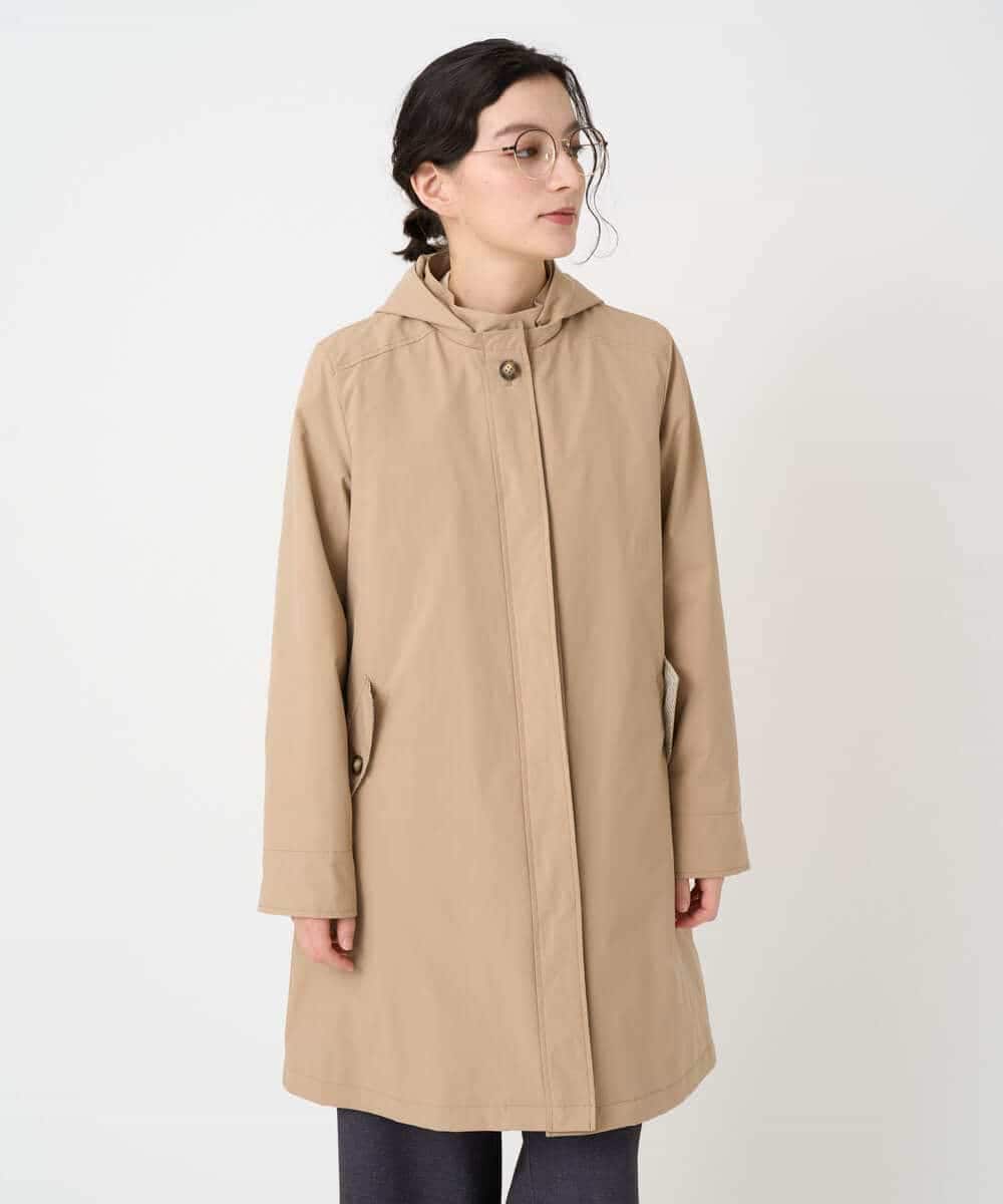 NHUCF80490 GIANNI LO GIUDICE(小さいサイズ)(メゾン ドゥ サンク) ライナー付きテトロンストレッチコート ベージュ