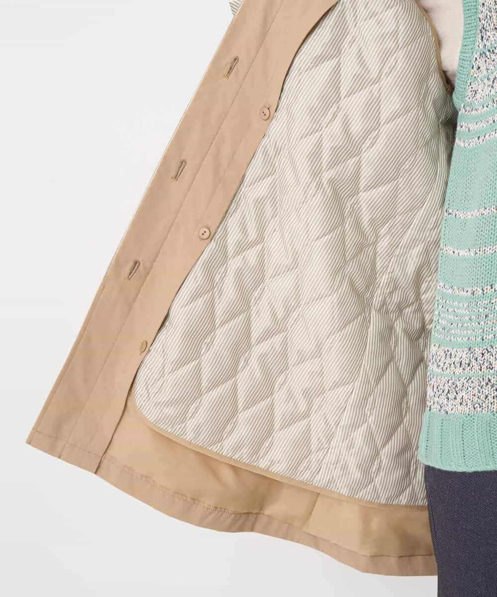 NHUCF80490 GIANNI LO GIUDICE(小さいサイズ)(メゾン ドゥ サンク) ライナー付きテトロンストレッチコート ベージュ