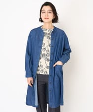 NHUEA90330 GIANNI LO GIUDICE(小さいサイズ)(メゾン ドゥ サンク) フリクションデニム羽織 ネイビー