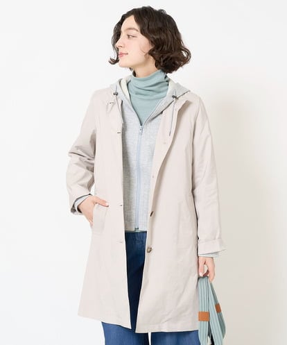 NHUEC80460  ライナー付きタフタロングコート