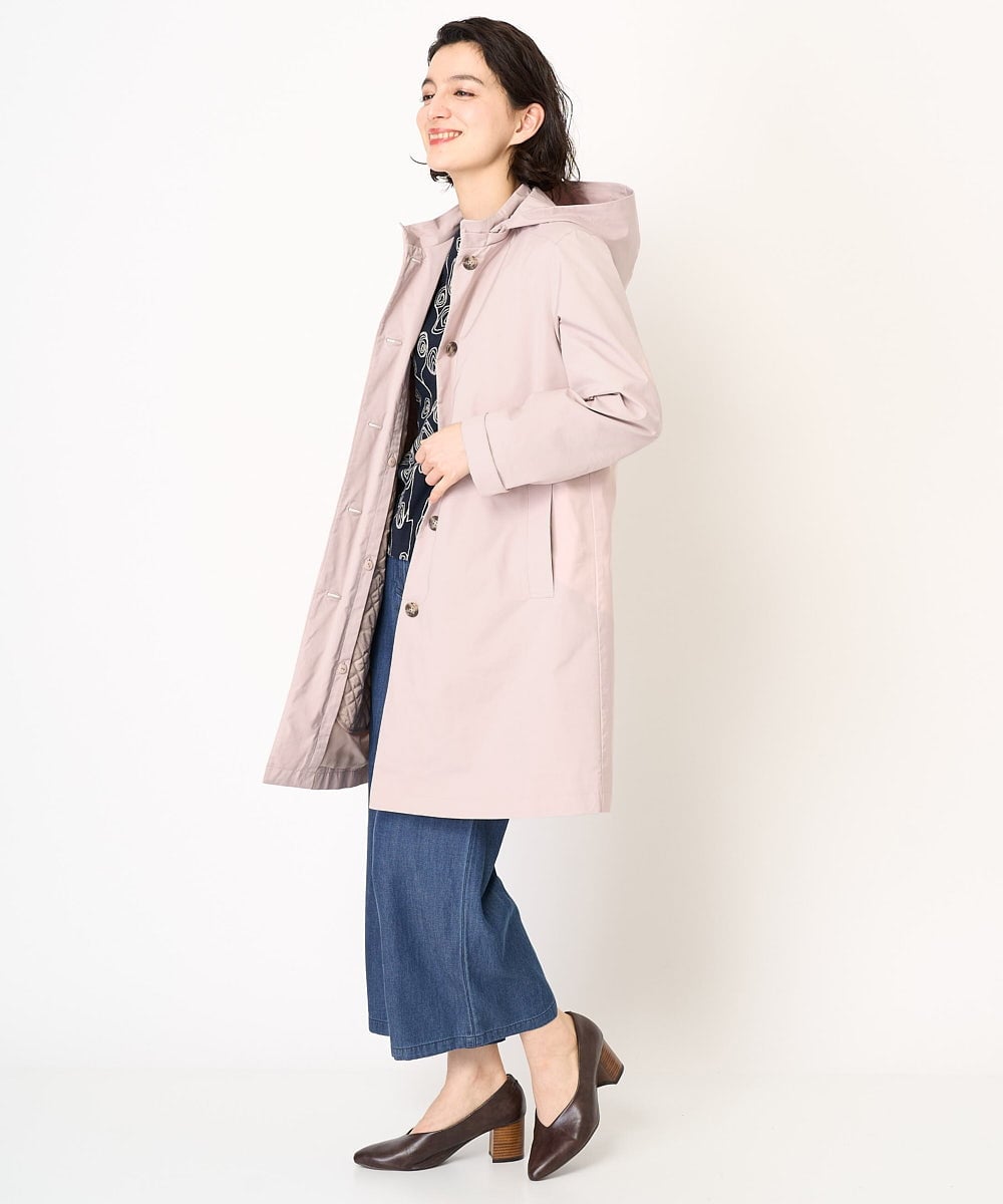 NHUEC80460 GIANNI LO GIUDICE(小さいサイズ)(メゾン ドゥ サンク) ライナー付きタフタロングコート ライトグレー