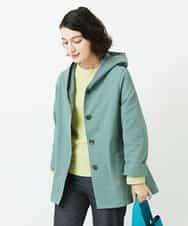 NHUEF85390 GIANNI LO GIUDICE(小さいサイズ)(メゾン ドゥ サンク) フード付きグログランコート ライトグリーン