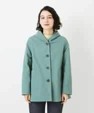 NHUEF85390 GIANNI LO GIUDICE(小さいサイズ)(メゾン ドゥ サンク) フード付きグログランコート ライトグリーン