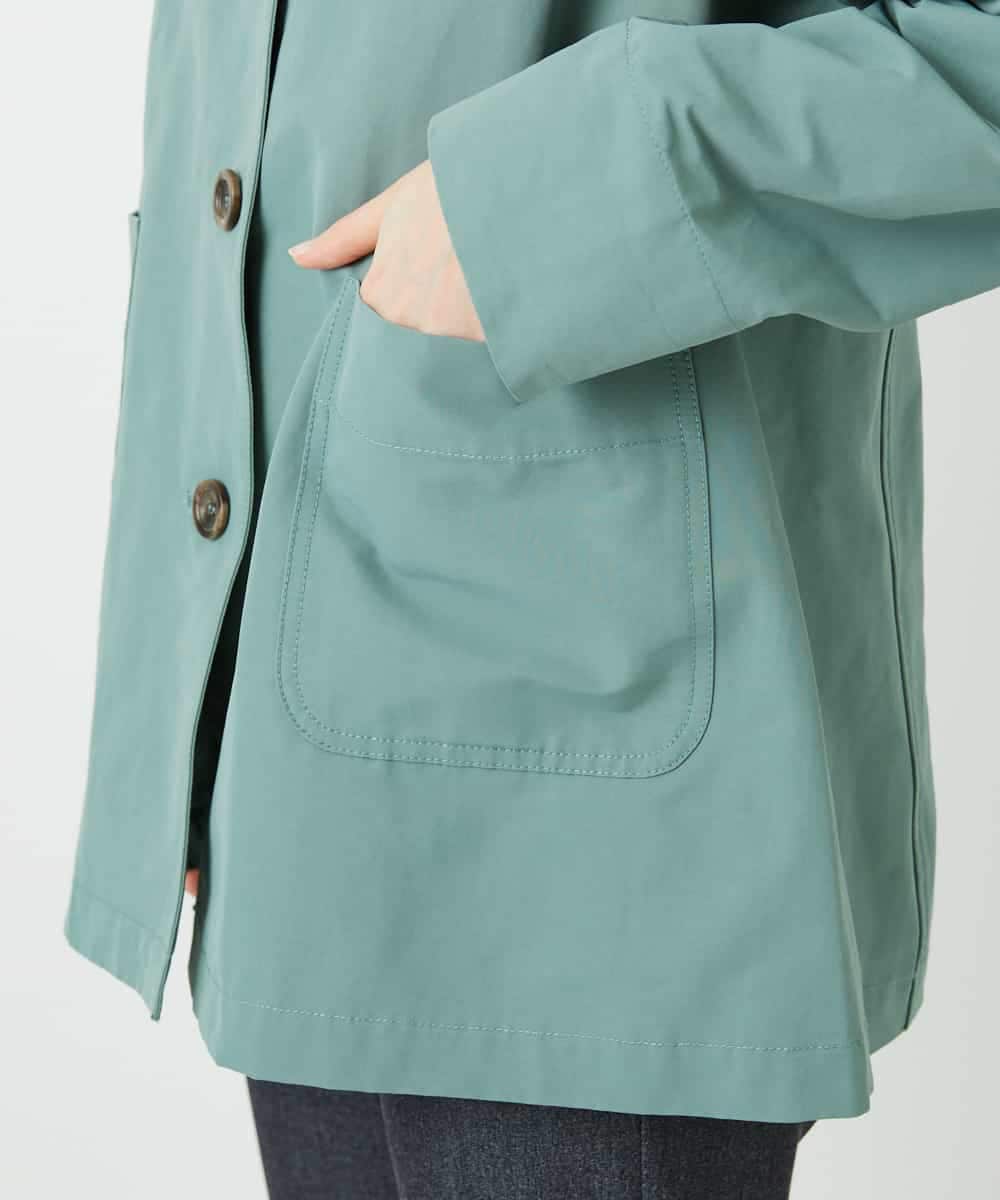 NHUEF85390 GIANNI LO GIUDICE(小さいサイズ)(メゾン ドゥ サンク) フード付きグログランコート ライトグリーン