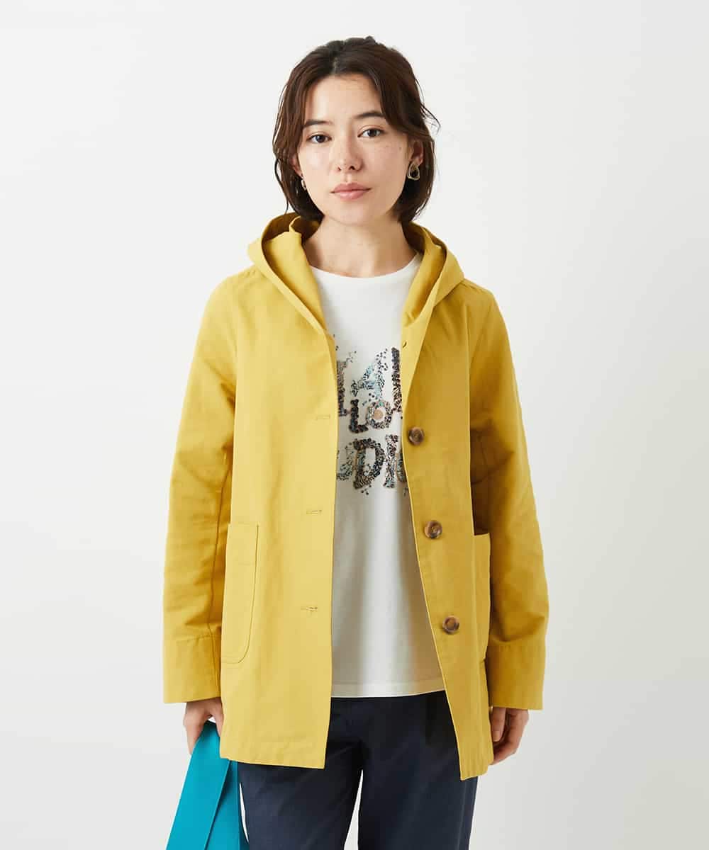 NHUEF85390 GIANNI LO GIUDICE(小さいサイズ)(メゾン ドゥ サンク) フード付きグログランコート ライトグリーン