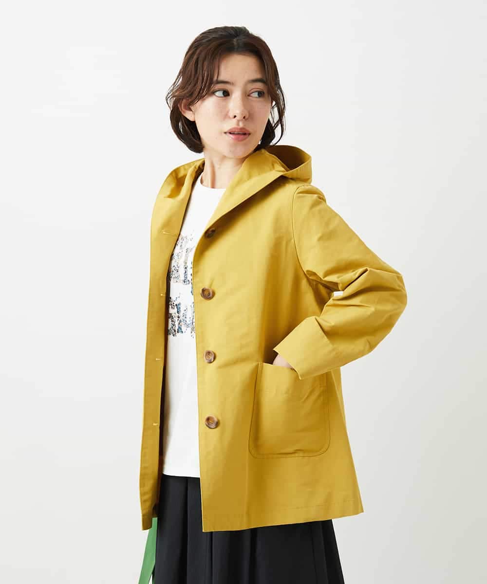 NHUEF85390 GIANNI LO GIUDICE(小さいサイズ)(メゾン ドゥ サンク) フード付きグログランコート ライトグリーン