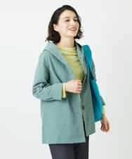 NHUEF85390 GIANNI LO GIUDICE(小さいサイズ)(メゾン ドゥ サンク) フード付きグログランコート ライトグリーン