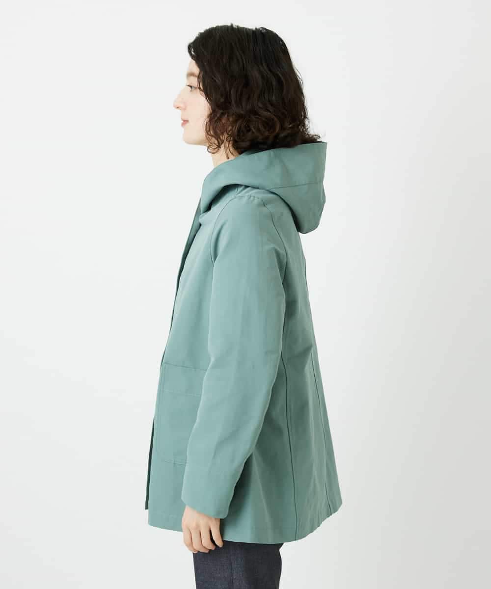 NHUEF85390 GIANNI LO GIUDICE(小さいサイズ)(メゾン ドゥ サンク) フード付きグログランコート ライトグリーン