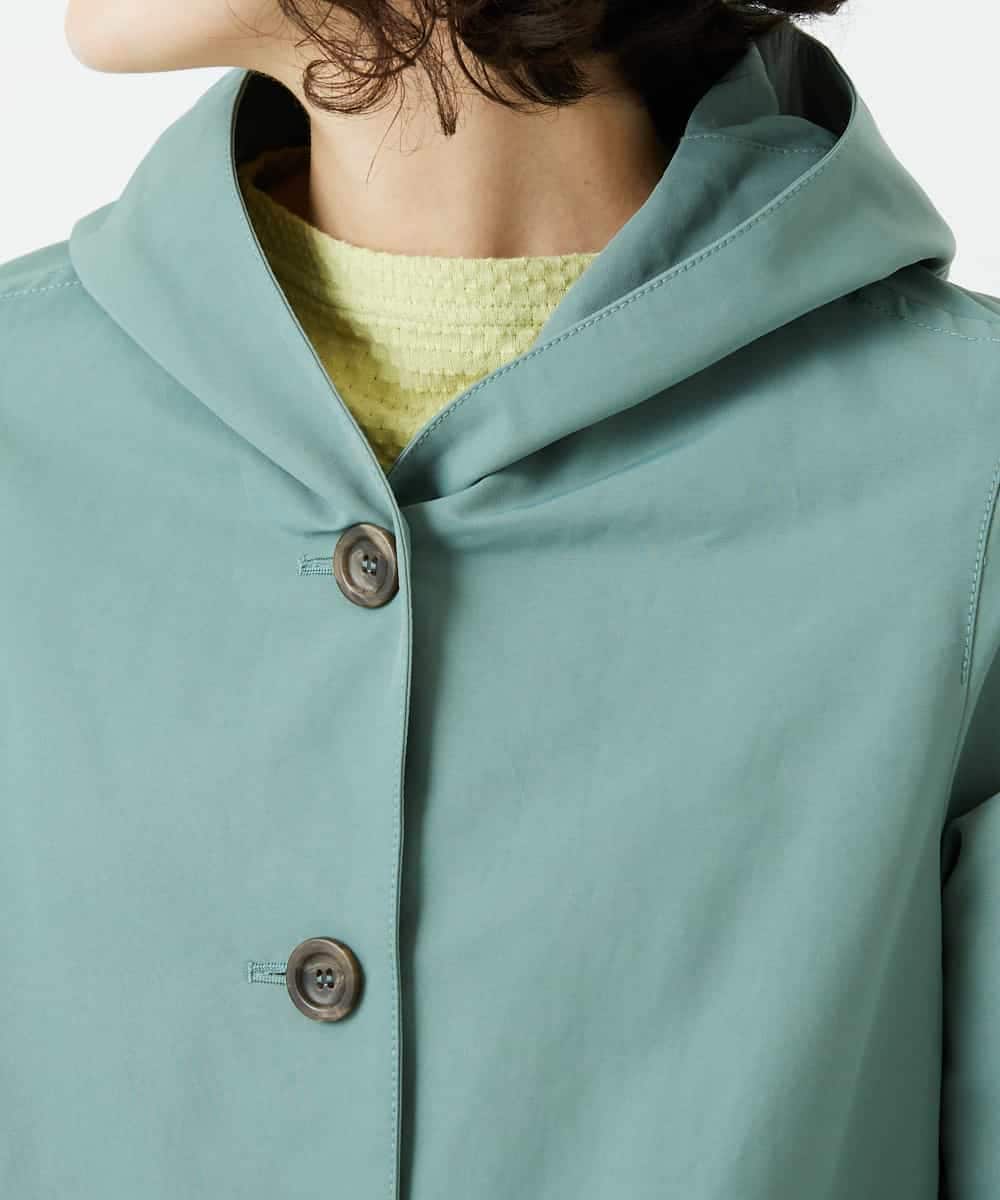 NHUEF85390 GIANNI LO GIUDICE(小さいサイズ)(メゾン ドゥ サンク) フード付きグログランコート ライトグリーン