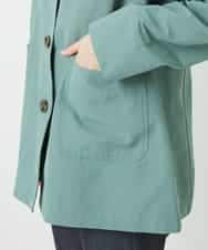 NHUEF85390 GIANNI LO GIUDICE(小さいサイズ)(メゾン ドゥ サンク) フード付きグログランコート ライトグリーン