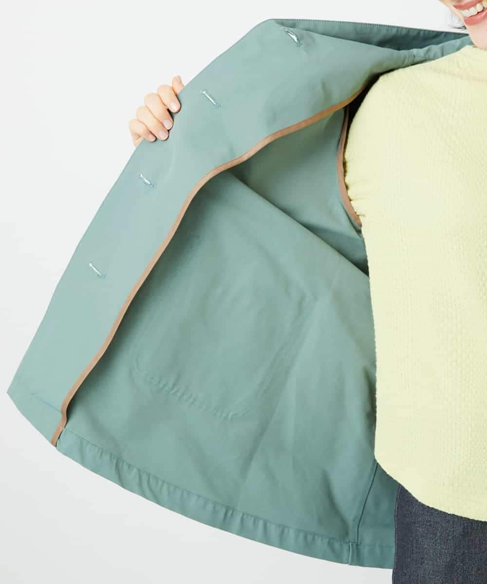 NHUEF85390 GIANNI LO GIUDICE(小さいサイズ)(メゾン ドゥ サンク) フード付きグログランコート ライトグリーン