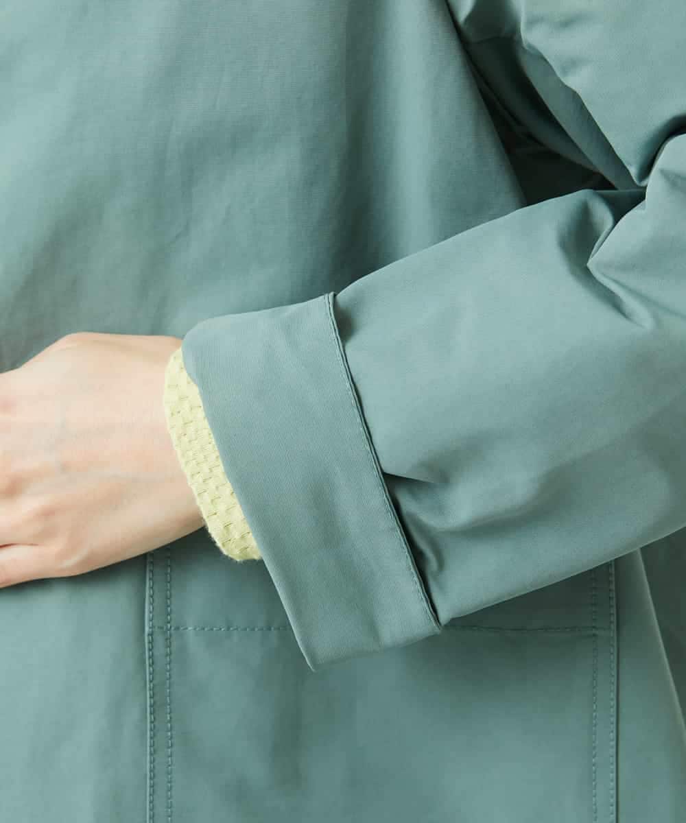 NHUEF85390 GIANNI LO GIUDICE(小さいサイズ)(メゾン ドゥ サンク) フード付きグログランコート ライトグリーン