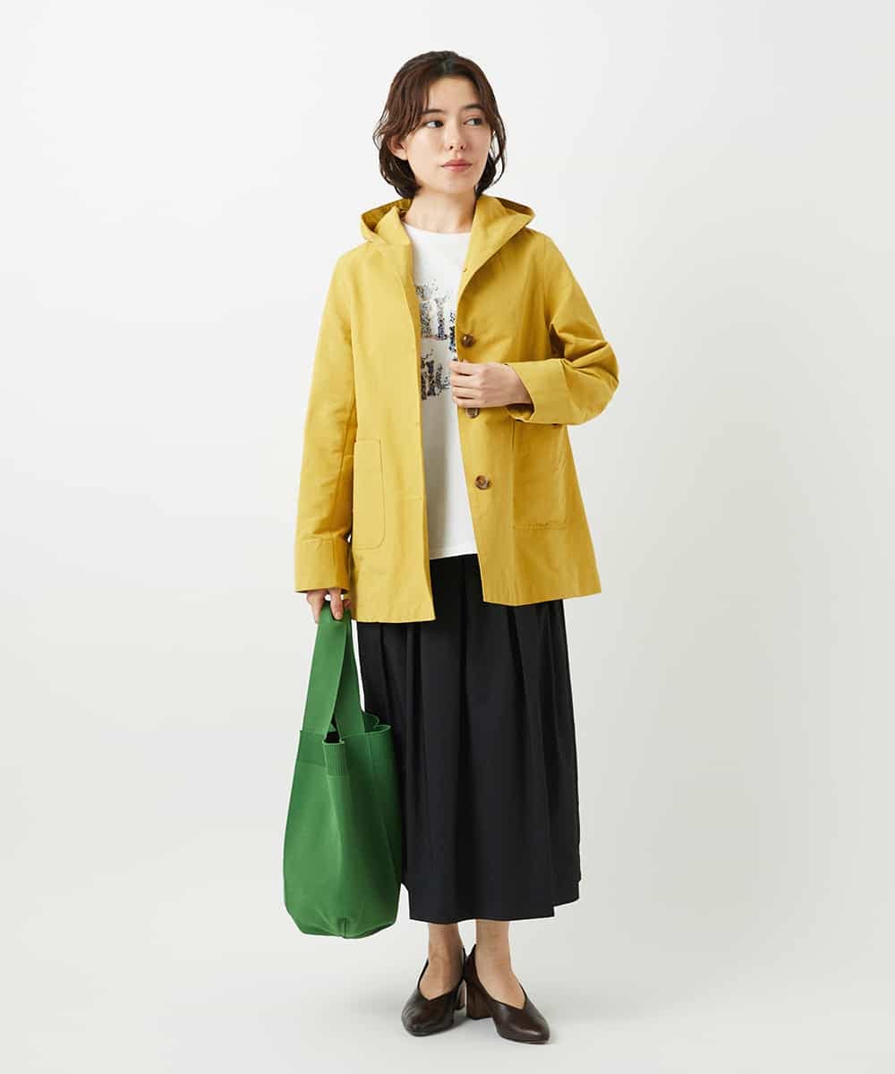 NHUEF85390 GIANNI LO GIUDICE(小さいサイズ)(メゾン ドゥ サンク) フード付きグログランコート ライトグリーン