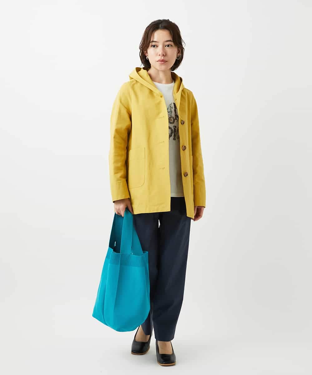 NHUEF85390 GIANNI LO GIUDICE(小さいサイズ)(メゾン ドゥ サンク) フード付きグログランコート ライトグリーン