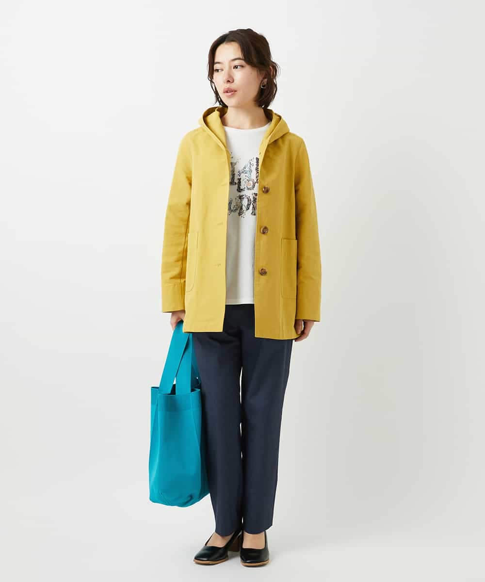 NHUEF85390 GIANNI LO GIUDICE(小さいサイズ)(メゾン ドゥ サンク) フード付きグログランコート ライトグリーン