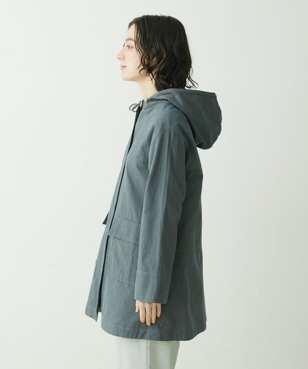 NHUET01490 GIANNI LO GIUDICE(小さいサイズ)(メゾン ドゥ サンク) [洗える]リバーコットンツイルフーディーコート ベージュ系