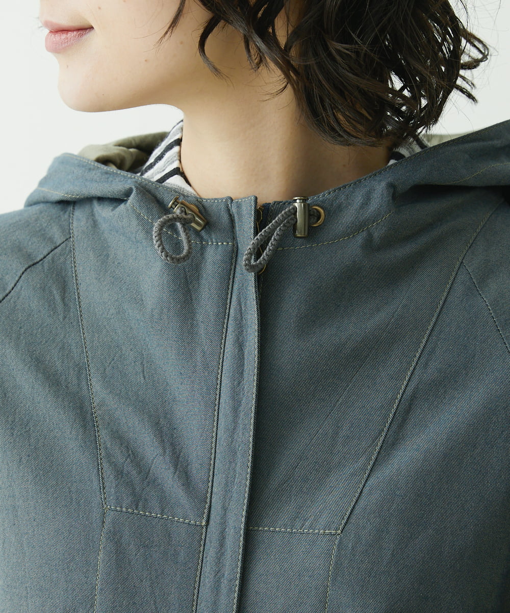 NHUET01490 GIANNI LO GIUDICE(小さいサイズ)(メゾン ドゥ サンク) [洗える]リバーコットンツイルフーディーコート ベージュ系