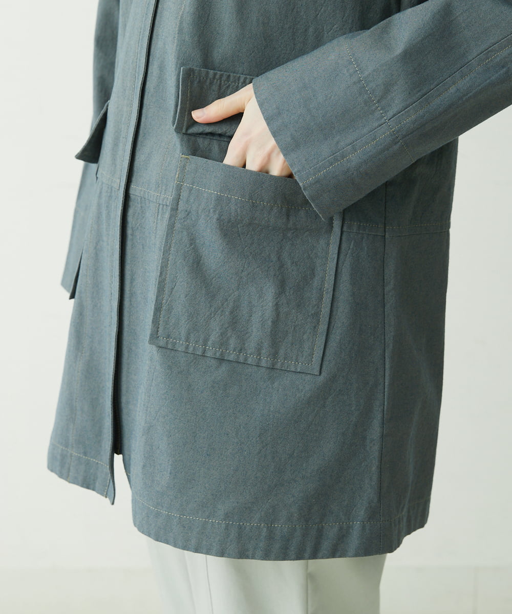 NHUET01490 GIANNI LO GIUDICE(小さいサイズ)(メゾン ドゥ サンク) [洗える]リバーコットンツイルフーディーコート ベージュ系