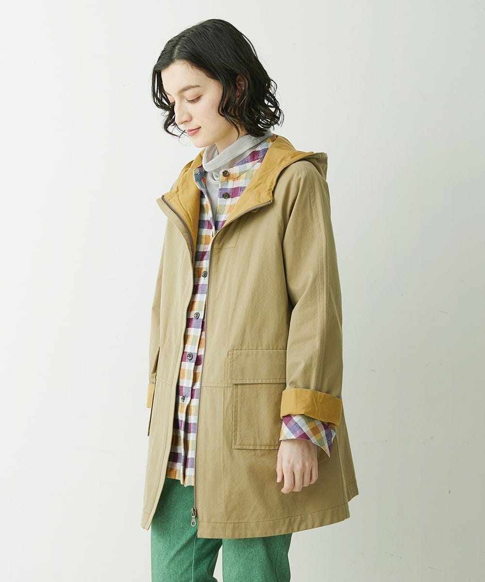 NHUET01490 GIANNI LO GIUDICE(小さいサイズ)(メゾン ドゥ サンク) [洗える]リバーコットンツイルフーディーコート ベージュ系