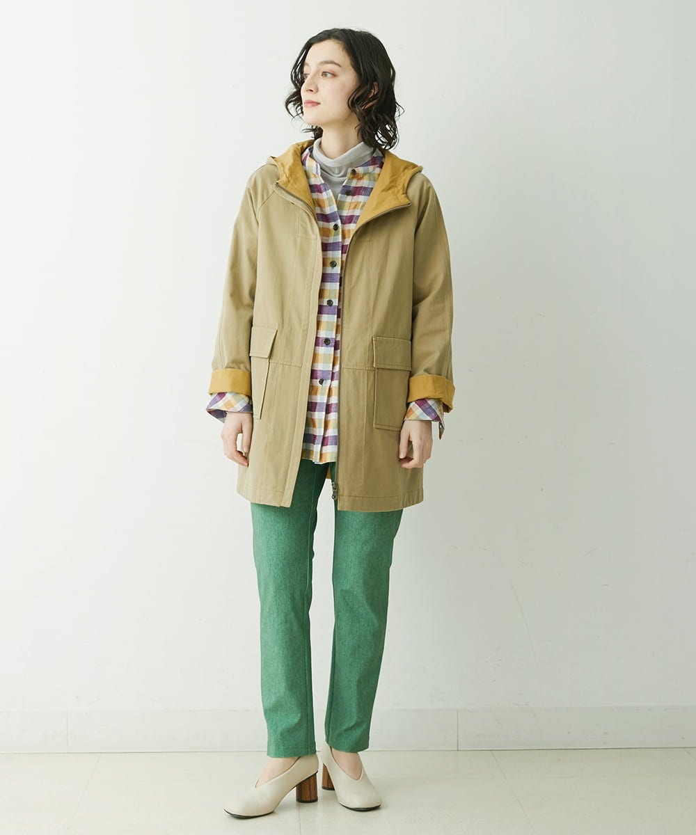 NHUET01490 GIANNI LO GIUDICE(小さいサイズ)(メゾン ドゥ サンク) [洗える]リバーコットンツイルフーディーコート ベージュ系