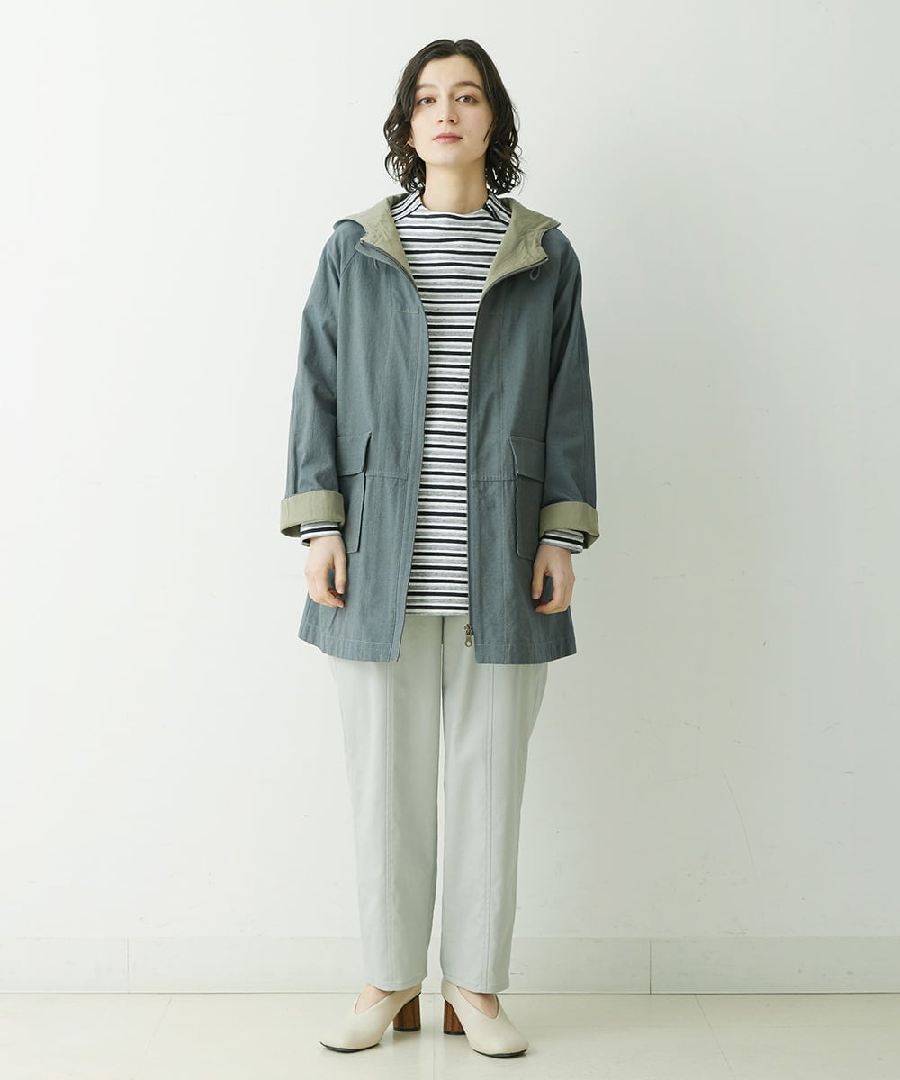 NHUET01490 GIANNI LO GIUDICE(小さいサイズ)(メゾン ドゥ サンク) [洗える]リバーコットンツイルフーディーコート ベージュ系
