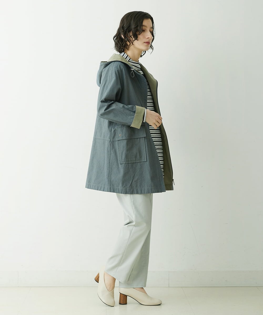 NHUET01490 GIANNI LO GIUDICE(小さいサイズ)(メゾン ドゥ サンク) [洗える]リバーコットンツイルフーディーコート ベージュ系